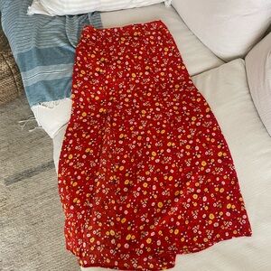 Reformation Style Red Maxi Skirt